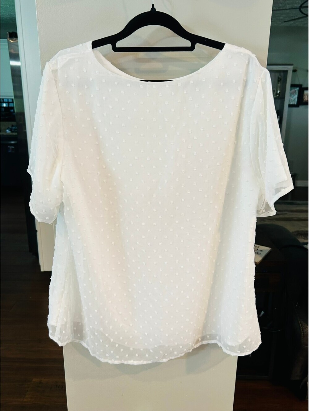 Blooming Jelly White Swiss Dot Blouse